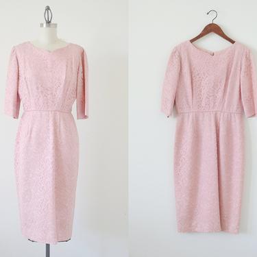 SALE~60s lace dress / pink lace dress / cocktail dress 