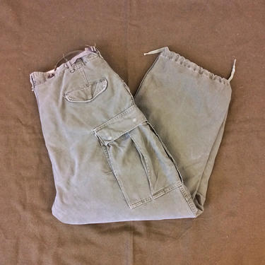 Size 38x28 Vintage 1950s Men’s M-1951 Cotton Combat Cargo Field Trousers w/ Liner 