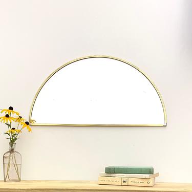 Half Circle Mirror Brass Border Handmade Wall Mirror Round Mirror Oval Modern Gold Metal Frame Flux Glass Etsy TV Television Commercial 