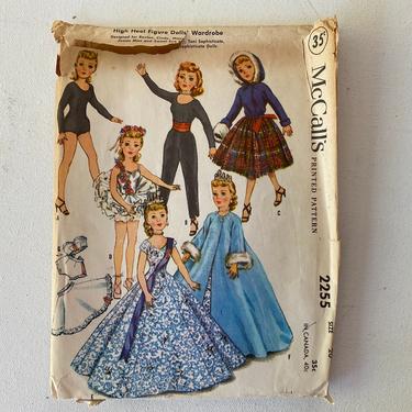 50's Vintage McCall's 2255, Doll Size 20&quot; Sewing Pattern, Doll Clothing, High Heel Doll, Toni Sophisticate, Sweet Sue, Junior Miss, UNCUT 