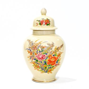 VINTAGE: Japanese Porcelain Tea Caddies - Jar with Lid - Floral Jar - Made in Japan - SKU 22-B-00012915 