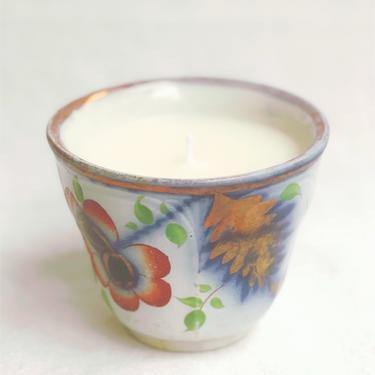 Antique Lustreware Cup Scented Candle  in Cutting Garden