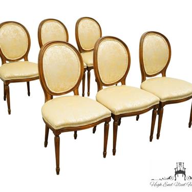 Set of 6 WHITE OF MEBANE Italian Provincial Upholstered Dining Side Chairs 