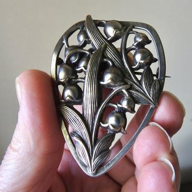 Vintage,Art Nouveau, Lily of the Valley, Brooch 