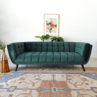 “Samantha” Green Velvet Sofa