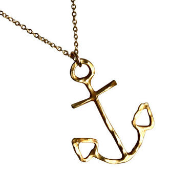 Brass Anchor Necklace 