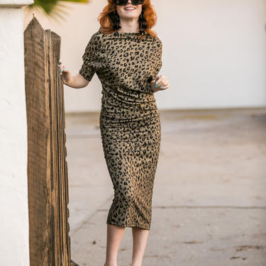 Gold Leopard Angle Dress 