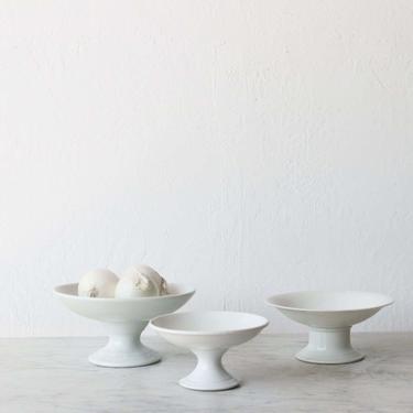 Trio of Porcelain Pedestal Bowls