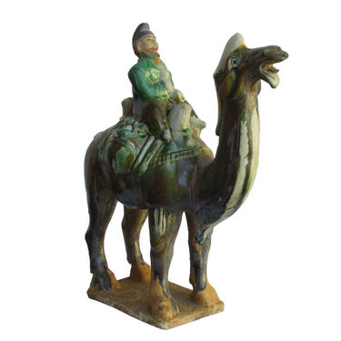 Chinese Pottery Clay Ancient Style Camel w Man Figure cs732-9E 