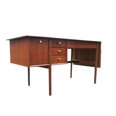 Free and Insured Shipping Within US - Mid-Century Modern Barney Flagg for Drexel ‘Parallel’ Writers Executive Desk With Drop Leaf 