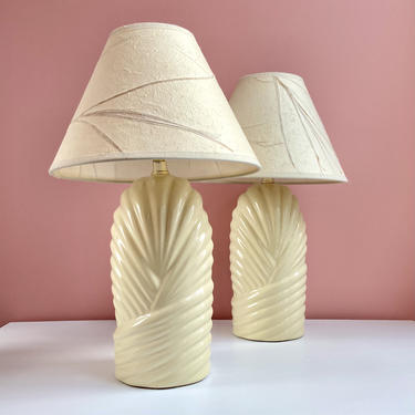 Pair of Small Art Deco Lamps with Shades 
