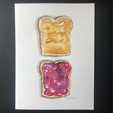 Peanut Butter and Jelly Original Watercolor Painting