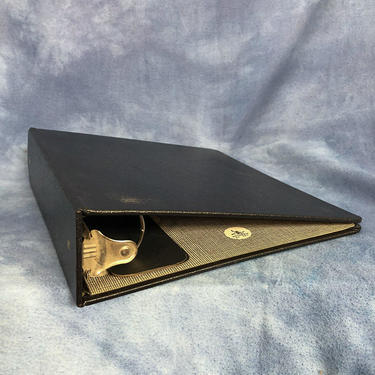 Vintage 2.5&amp;quot; Heavy Duty Colombia Three Ring Binder Black Pebbled Industrial Mid Century 