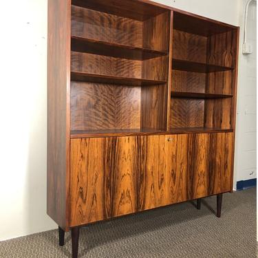 Mid Century Danish Rosewood Credenza With Bookcase Top By Hundevad 