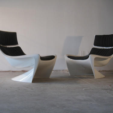 Pair Cado Meteor chairs by Steen Ostergaard 1960s 
