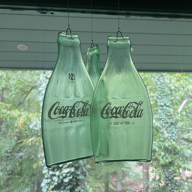 Vintage Art Glas Coca Cola Coke Bottle Mobile Wind Chime Late Mid-Century Arts Crafts Advertising Graphic Design 