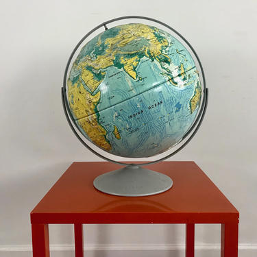 MID CENTURY MODERN Nystrom Relief Globe 