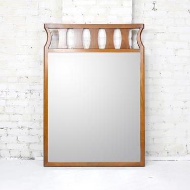 Vintage mi century modern 39x34 wall hanging mirror by Young&amp;Co furniture | Free delivery in NYC and Hudson areas 