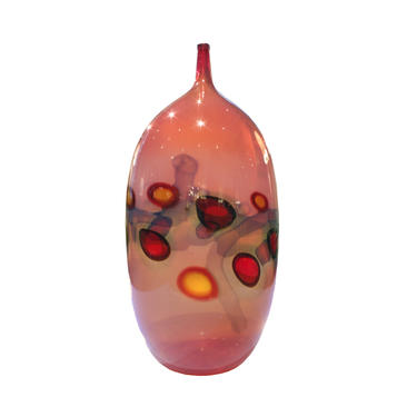 Anzolo Fuga Exceptional Hand Blown Glass Vase with Applied Murrhines 1960s - SOLD