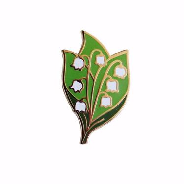 Lily of the Valley Enamel Pin - Flower Lapel Pin // Hard Enamel Pin, Cloisonn, Pin Badge 