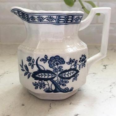 Vintage Coventry Blue Kensington Staffordshire Blue Onion Blue &amp; White Creamer, Made in England by LeChalet