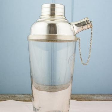 Vintage Glass & Silverplate Cockerel Cocktail Shaker