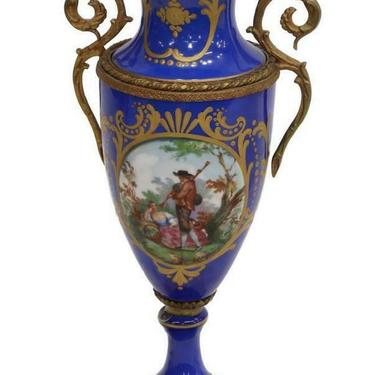 Lamp, Sevres Style, Hand Painted Figural Scene, Blue, Table, Exquisite Vintage!!