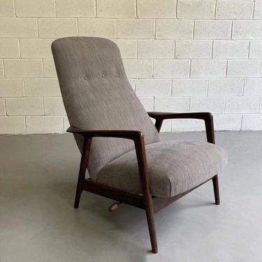 Upholstered Reclining Oak Lounge Chair by Yngve Ekström for Pastoe