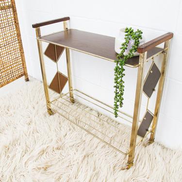 Brass Flashed Mid Century Rolling Rack 