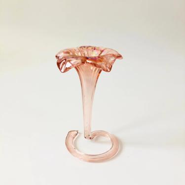 Vintage Pink Art Glass Lily Vase 