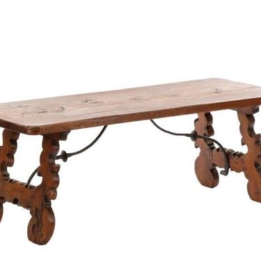 SOLD. Antique Continental Baroque Style Refectory Table | Bench | Coffee Table