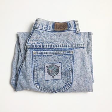 Vintage 1980s Lee Acid Wash Skyrider Jeans | Made in The USA | Acid Wash Denim | Size Sm/ Med by Mo