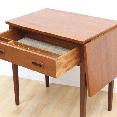 Danish Modern Sewing Table / End Table in Teak 