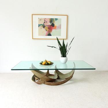1970’s Brutalist Silas Seandal Torch Cut Coffee Table