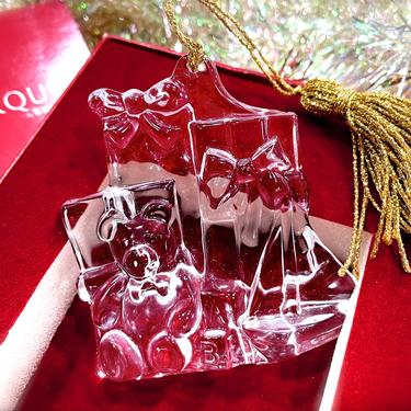 VINTAGE: Marquis Waterford Bear with Gifts Cristal Ornament in Box  - SKU 26-B-00033707 