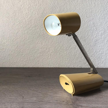 Vintage Tensor Telescoping Desk Lamp, Mustard Mid Century Mod Light w/ Hi Lo Settings 
