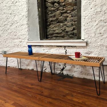 Mid century coffee table danish modern slat bench mid century modern coffee tables 