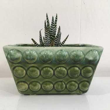Vintage Bubble Drip Glaze Planter Mid Century Modern Pottery Green Blue Ombre Ceramic Pottery Made in USA Bowl Mid-Century Pot 