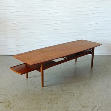 HA-18147 Danish Teak Coffee Table with Pullout Trays