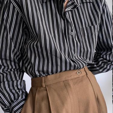 menswear cotton pinstripe button down blouse 