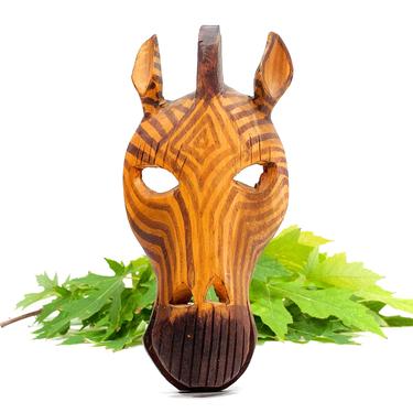 VINTAGE: Kenya Carved Zebra Mask - Wall Decor - Wall Mask - Wood Mask - SKU 22-A-00030730 