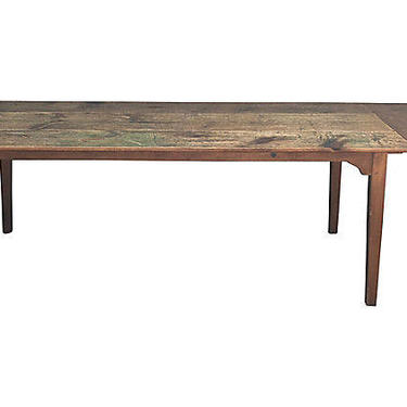 French Vintage Rustic Farmhouse Dining Table 