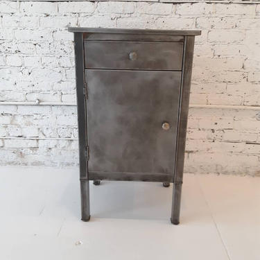 Vintage industrial stripped steel mid century Simmons medical cabinet 