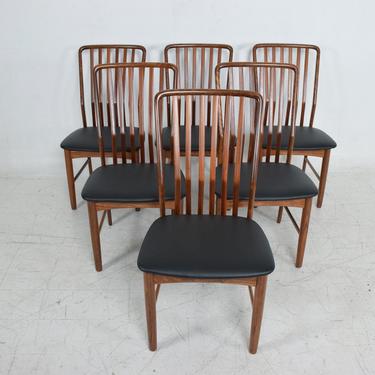 1960s Svend A Madsen for MOREDDI Exotic Tigerwood Danish Dining CHAIRS- Set of 6 