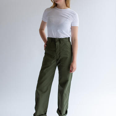 Vintage 28 Waist Army Pants | Cotton Poly Utility Army Pant | Green Fatigue pants | 