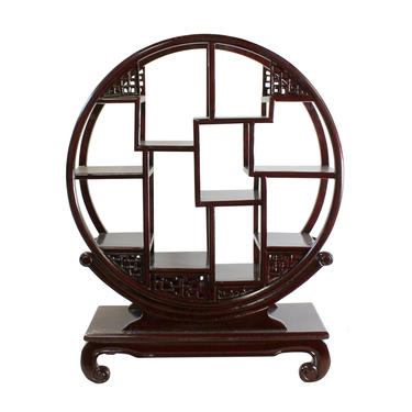 Chinese Red Brown Mahogany Small Curio Display Stand cs5264E 