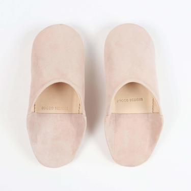 SOCCO Designs - Suede Slippers, Blush - Women Moroccan Babouche Slippers