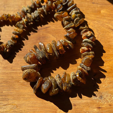 Large Raw Amber Beads Necklace 
