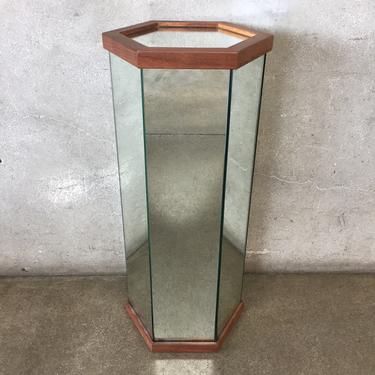 Vintage Hexagon Mirrored Plant Stand