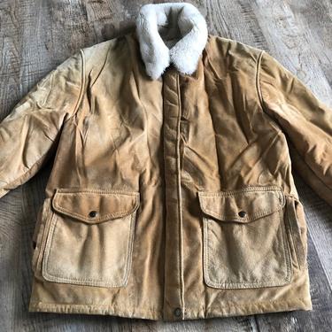 Vintage 3/4 length JPercy For Marvin Richards Shearling Leather Mens/Womens Jacket Coat 